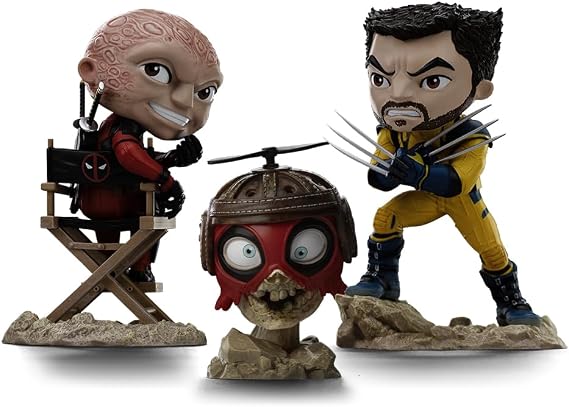 Iron Studios Collectible Statue Art Scale 1/10 Deadpool and Wolverine Set (Unmasked) - Minico PVC Resin Multicolor 5.5 inches