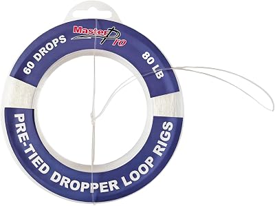 MASTERPRO Pre-Tied Dropper Loop Rigs, Fishing Line Spool 10LB 15LB 20LB 30LB 40LB 50LB 60LB 80LB 100LB, Suitable for Saltwater Freshwater Fishing