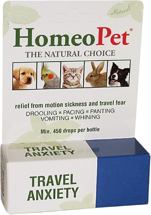 HomeoPet Travel Anxiety Relief for Pets 450 Drops per Bottle (1 Pack)