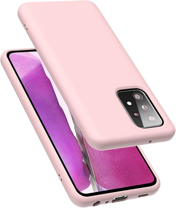 Galaxy A52 5G&4G Case, Liquid Silicone Case with Microfiber Lining Thickening Shockproof Design Soft Gel Rubber Phone Case Cover for Galaxy A52 5G - Pink
