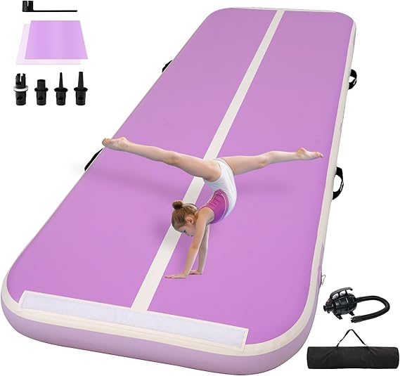Tumble Track, Inflatable Tumbling Mat,Tumble Track Mats for Gymnastics, and Tumble Track with 4/6/8 Inches Thickness for Home, Training, Cheerleading, Yoga, Water with Pump