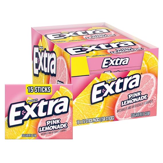 EXTRA Pink Lemonade Sugar Free Chewing Gum, Bulk Pack, 150 Sticks