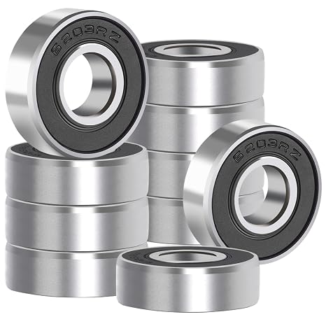6203 2RS Ball Bearings [10 Pack] Bearing Steel and Double Rubber Sealed Miniature Deep Groove Ball Bearings for Electric Motor (17mm x 40mm x 12mm)