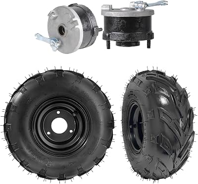 14570-6 Wheel Tire Rim with Front Brake Drum Hub 3 Stud for 110cc 125cc Motorcycle 4-Wheeler Quad Go Kart Mini Bike