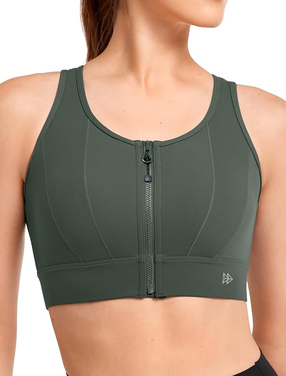 Yvette Front Closure High Impact Sports Bra for Women | Cup Sizes A to DDD Up to 5XL, Sewn in Pads, No Underwire, Breathable Fabric Moisture-Wicking, Easy on and off, Full Coverage