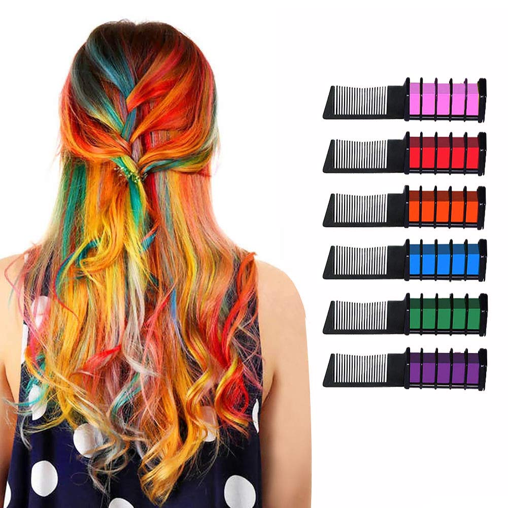 NEW Hair Chalk Comb,Temporary Hair Color Dye for Girls Age 4 5 6 7 8 9 10 Kids For New Year, Birthday Party, Cosplay new6