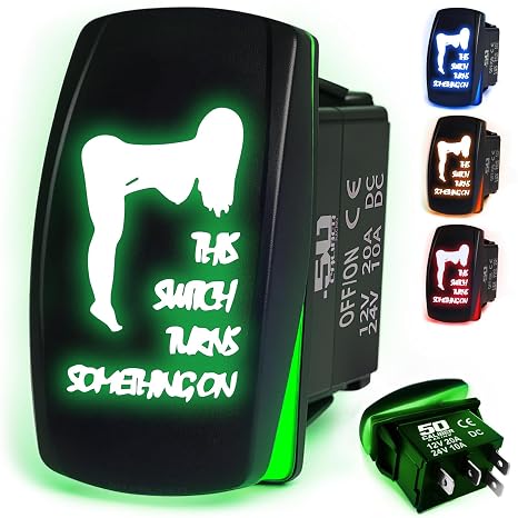 On Off Toggle Switch Rocker Switch Green LED Backlit This 12v Switch Turns Something on 4 Color switches to Choose from (5359a36 Green)