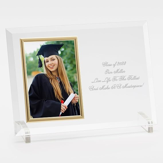 THINGS REMEMBERED Engraved Graduation Message Glass Vertical Picture Frame (Free Customization)