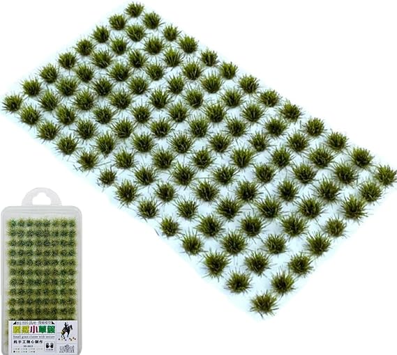 120 PCS Static Grass Tufts for Model Making Miniature Grass Tufts, Terrain Model Grass Artificial Grass Miniature Grass Deco for DIY Scenery Architecture Models Train Scenes Sand Tables Fairy Gardens