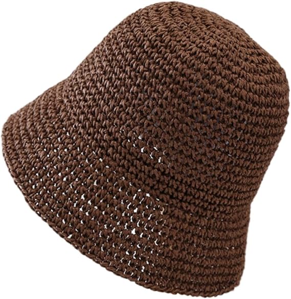 Womens 2024 Straw Sun Hat Foldable Floppy Wide Brim Beach Summer Hat Packable Crochet Bucket Caps Travel Panama Hat