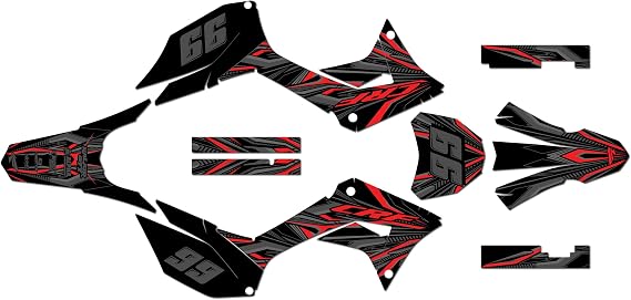 Graphics Kit for Honda CRF250F (2019-2025) Prime Series Red-Shift 9 Mil - Easy Go - Dirt Pit Bike Motorcycle Stickers, Dirtbike Racing Automotive Decal Motocross Accessories no-Plastics