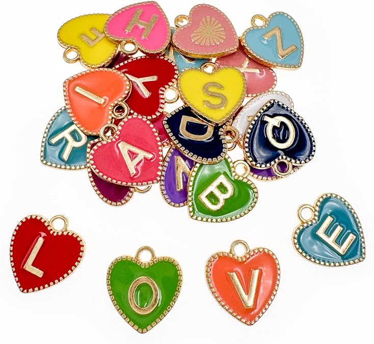 Enamel Letter Initial Charms A-Z Alphabet Gold Plated Alloy for Jewelry Making Bracelet Necklace Earring Pendant Craft Supplies DIY Accessories