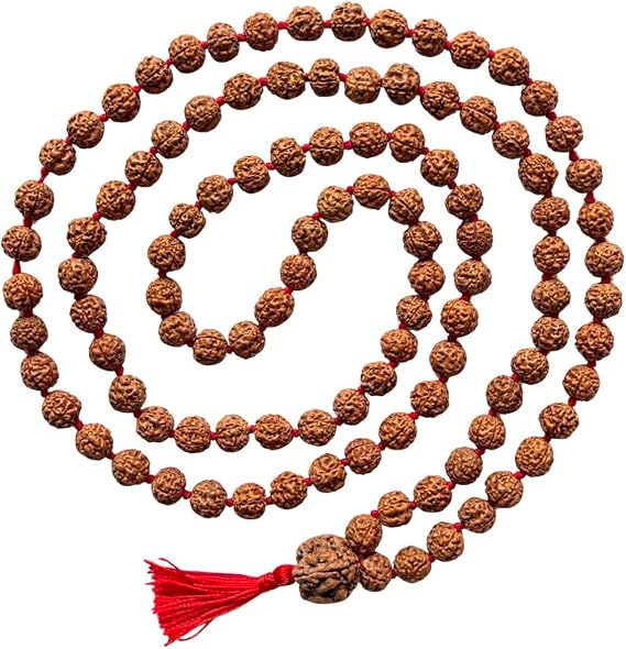 Himalayan organic five face Rudraksha necklace mala. Standard size 108 beads grown up in Himalaya of Nepal without chemical, wax and color treatment