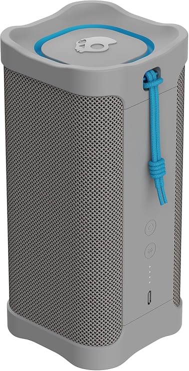 Skullcandy Terrain XL XT Wireless Bluetooth Speaker - IPX7 Waterproof Portable Speaker, 18 Hour Battery, Nylon Wrist Wrap, True Wireless Stereo (Gray)