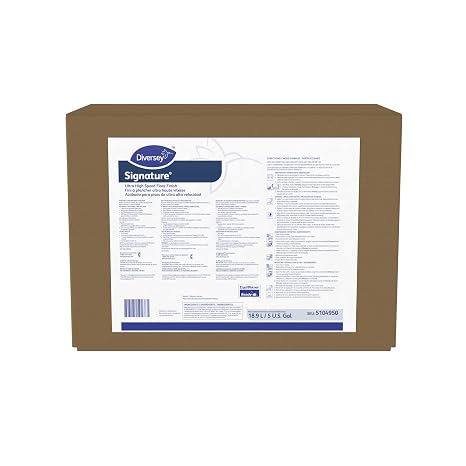 Diversey 5104950 Signature Ultra High Speed Floor Finish, Wet Look Gloss for Vinyl, Composite & Terrazzo Flooring, Envirobox, 5-Gallon