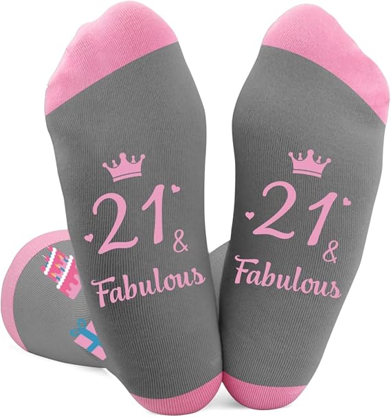 21st Birthday Gifts for Her Unique,Gifts for 21st Birthday Female Daughter Friend Sister,Socks Gift for 21 Year Old Women Granddaughter Niece Wife Girlfriend Aunt Age 21,Stocking Stuffers