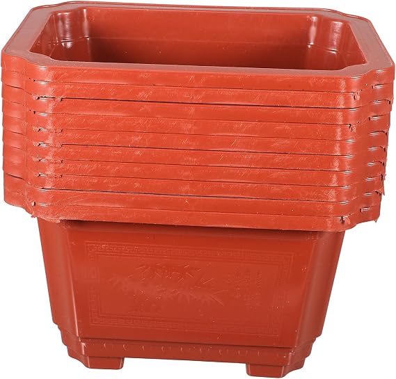 10pcs Rectangular Bonsai Flower Pots Plastic Thicken Xmas Garden Use