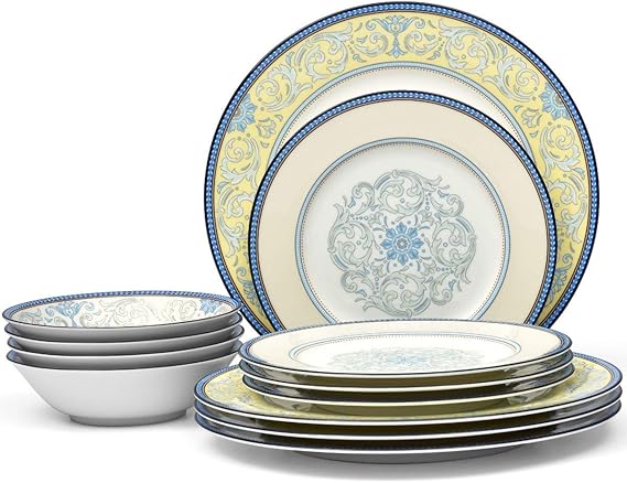 Noritake Menorca Palace 12-Piece Dinnerware Set, Service for 4