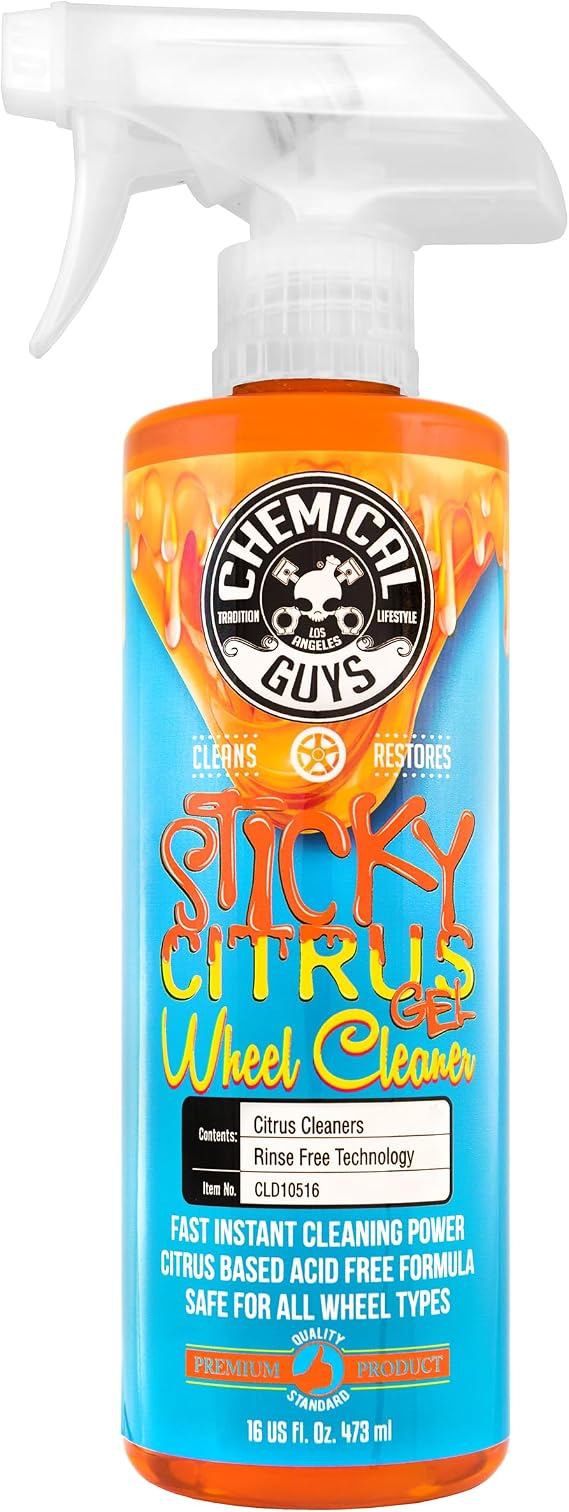 Chemical Guys Sticky Citrus Wheel Cleaner Gel, 16 fl oz | Safe for all wheel types, works on cars, trucks, SUVs, motorcycles, RVs & more, heavy-duty gel formula, break down brake dust