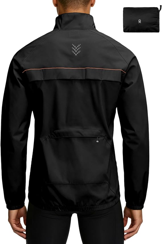 Little Donkey Andy Men's Cycling Jacket, Waterproof Lightweight Windbreaker, Packable