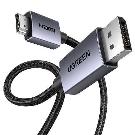 UGREEN 4K 1080P@120Hz Displayport 1.2 to HDMI 1.4 Örgülü Kablo, 3m, 35843