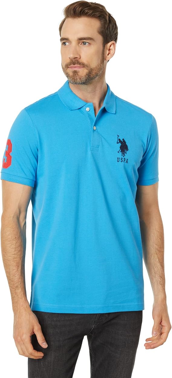 U.S. Polo ASSN. Mens Solid Pique Polo Shirt