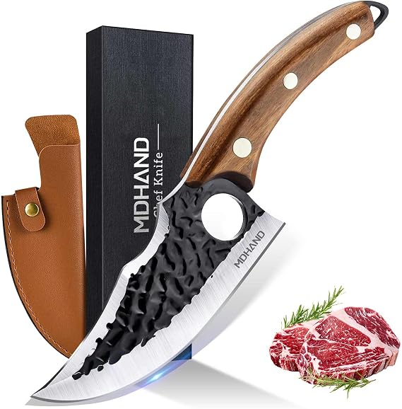 MDHAND Chef Knife - Hand Forged Kitchen Knife with Sheath Gift for Men