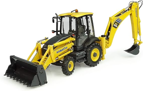 Universal Hobbies Komatsu WB93-R 2WD Backhoe Loader, 1:50 Scale, Die-cast Construction Model, Collectible Replica UH8142