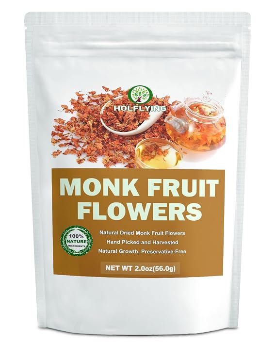 Natural Dried Monk Fruit Flower - 2.0 oz, All-Natural Luo Han Guo Flower Tea, No Additives, No GMO