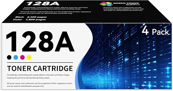 128A Remanufactured Toner Cartridges Replacement for HP 128A CE320A CE321A CE322A CE323A Toner Cartridge for Color Pro CP1525nw CP1525n CM1415fnw CM1415fn Printer (4 Pack)