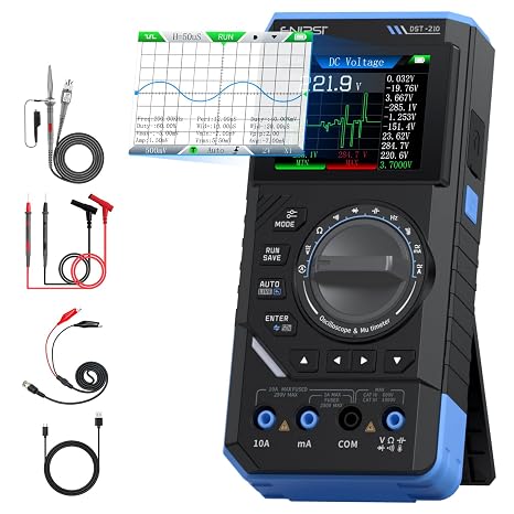 FNIRSI DST-210 3-in-1 10MHz Handheld Oscilloscope Multimeter DDS Generator