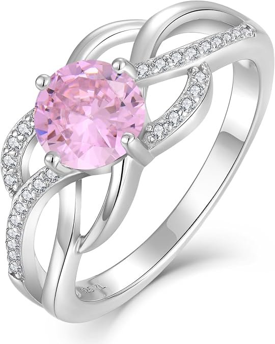 YL Celtic Knot Rings 925 Sterling Silver Twisted Ring Cubic Zirconia Infinity Statement Jewelry for Women