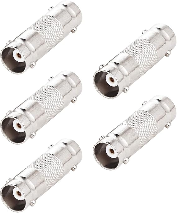BNC Female to Female, 5 Pack BNC Barrel Connector Coupler, Extend Cables on CCTV Camera Survelliance System