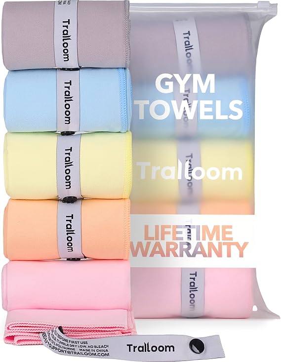 Trailoom Microfiber Gym Towels, Quick Dry, Highly Absorbing, Odor-Free