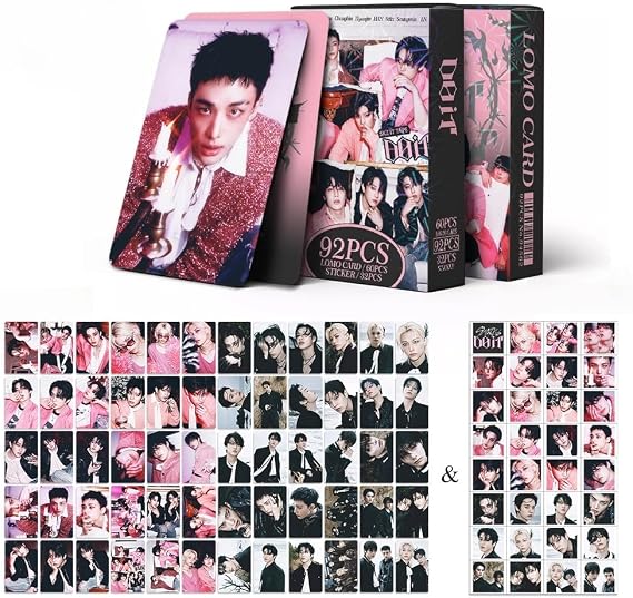 Stray Kids Photo Cards, 60pcs Stray Kids Lomo Cards, 32pcs SKZ Stickers, SKZ Photocards (E)