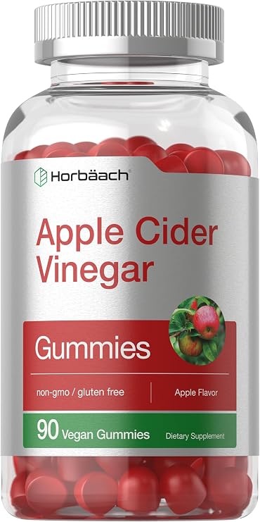 Horbaach Apple Cider Vinegar Gummies | 90 Count | Apple Flavor ACV Dietary Supplement for Adults | Vegan, Non-GMO & Gluten Free
