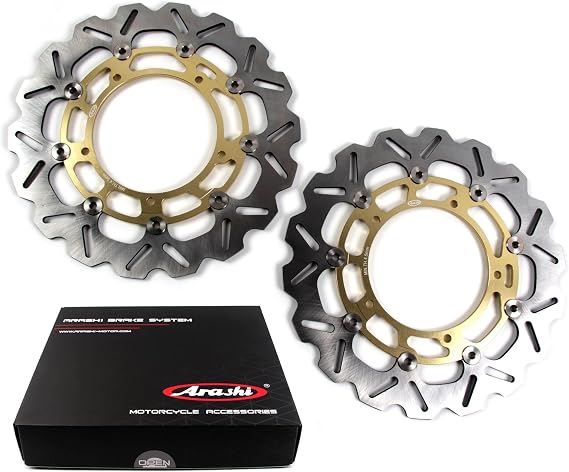Arashi Front Brake Discs Rotors for Yamaha YZF R1 07-14, R6 05-16, FZ8 10-15 ABS include, FAZER 8 10-15, XTZ1200 SUPER TENERE 10-21, XTZ1200ZE 14-21, Gold