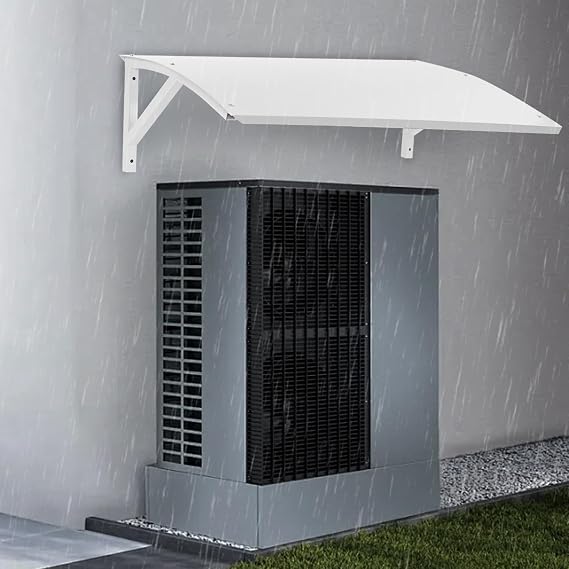 Air Conditioner Cover Awning, Air Conditioning Sun Shade, Mini Split AC Cover for Outside Units, Patio Awning Outdoor Canopy UV Rain Snow Protection, White, 36.2X 21.3in
