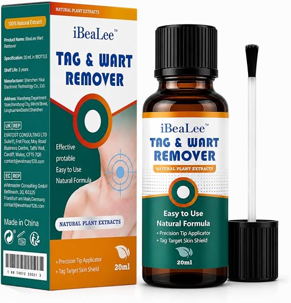Fast-Acting Wart Remover Freeze Off & Skin Tag Remover, Maximum Strength 12% Salicylic Acid Liquid with Botanical Extracts for Plantar, Common & Flat Warts, Corns and Calluses, Quick-Dry, 20ML
