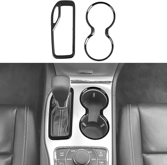 Front Cup Holder+Gear Shift Cover Panel Trim for Jeep Grand Cherokee 2016-2021 CupHolder Holder Cover Interior Accessories