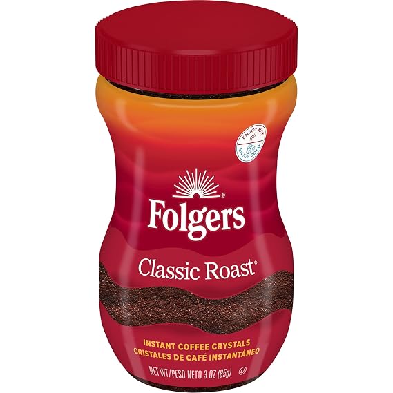 Folgers Classic Roast Instant Coffee, 3 Oz. Jar