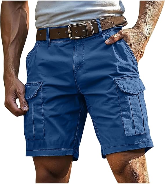 Men's Cargo Shorts 5 Inch Relaxed Fit Button-Fly Quick Dry Stretch Lightweight Tactical Wear Hiking with Multi Pocket