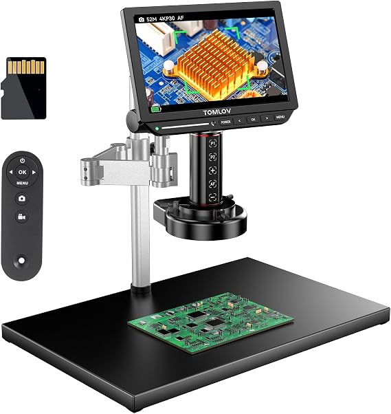 TOMLOV 4K Autofocus Microscope TM4K-AF Max, 10.1" Spin Flex Arm for Repair