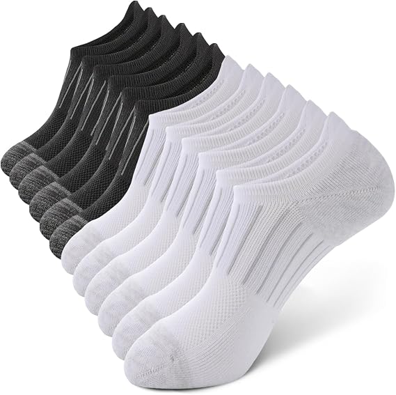 BAMBOO COOL Mens Non-Slip No Show Sock Moisture-Wicking Low Cut Sock 6 Pack