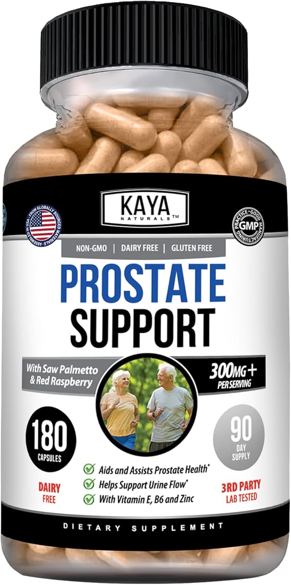 Kaya Naturals Prostate Support with Saw Palmetto & Pygeum, 180 Capsules