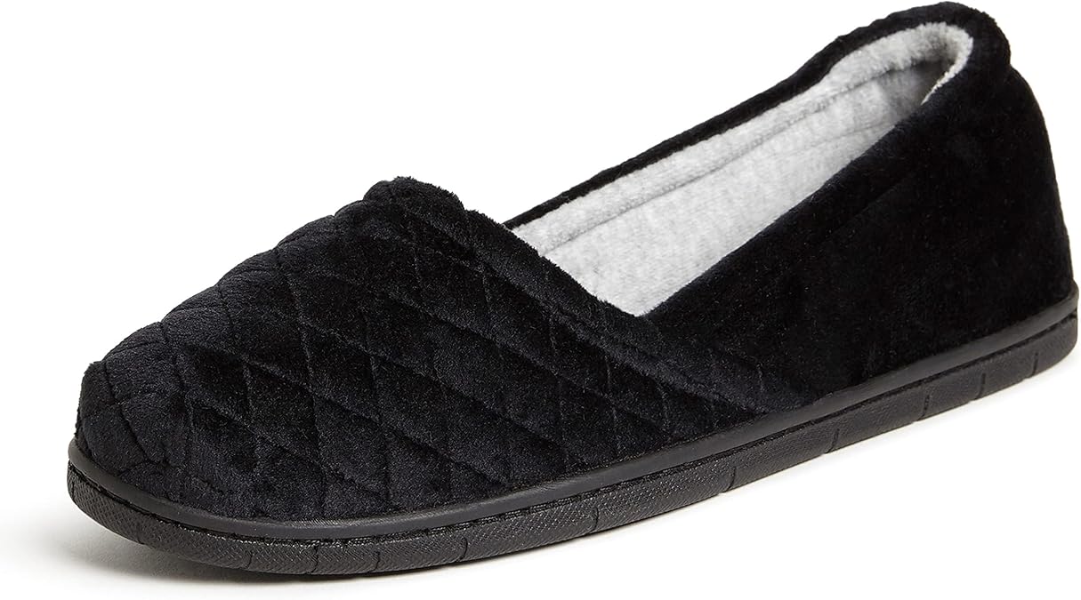 Dearfoams Women's Microfiber Velour A-Line Flat