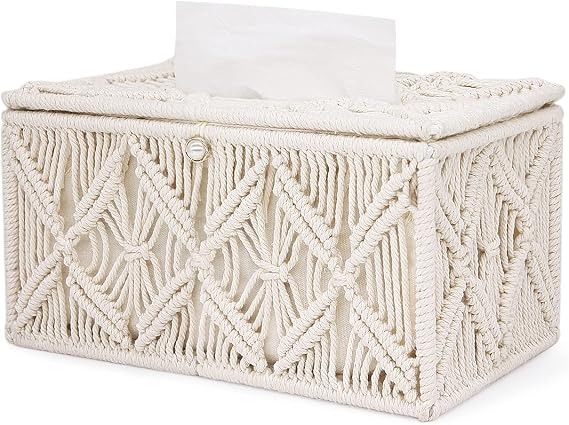 Tissue Box Cover Rectangle, Paper Tissue Holder Napkin Tissues Organizer, Home Decor for Bathroom Bedroom Dresser Living Room Office (Rectangle-1)
