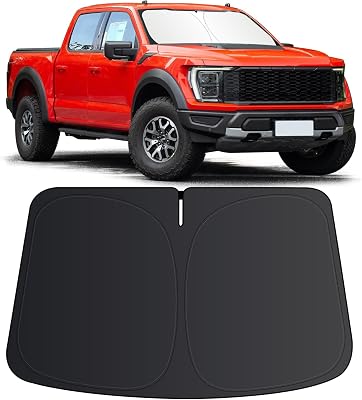 Windshield Sun Shade for Ford F-150 F150 2015-2025 Lariat, King Ranch, Platinum, XL XLT Limited Raptor, Car Front Foldable Window Cover Sunshade Sun Visor for Ford F150 Accessories
