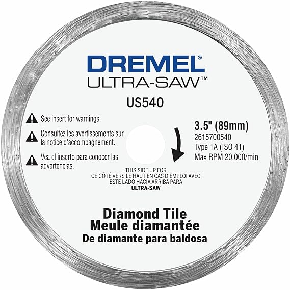 Dremel US540-01 Ultra-Saw 3.5-Inch Tile Diamond Blade, White