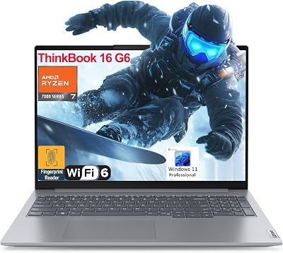 Lenovo ThinkBook 16 G6 16 FHD Laptop Computer, AMD 8-Core Ryzen 7 7730U Beat i7-1360P, 64GB DDR4 RAM, 4TB PCIe SSD, WiFi 6, Bluetooth 5.3, Type-C 3.2, Fingerprint Reader, Windows 11 Pro, AZ-XUT